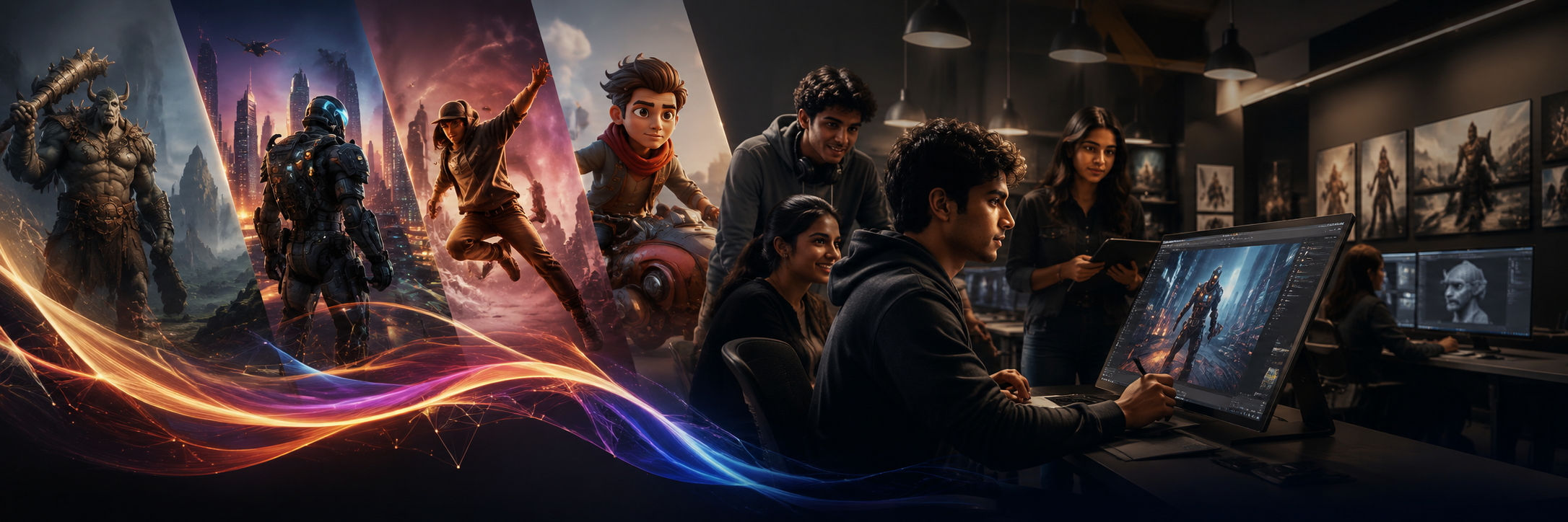 MAAC Ghaziabad RDC — students in the digital animation studio
